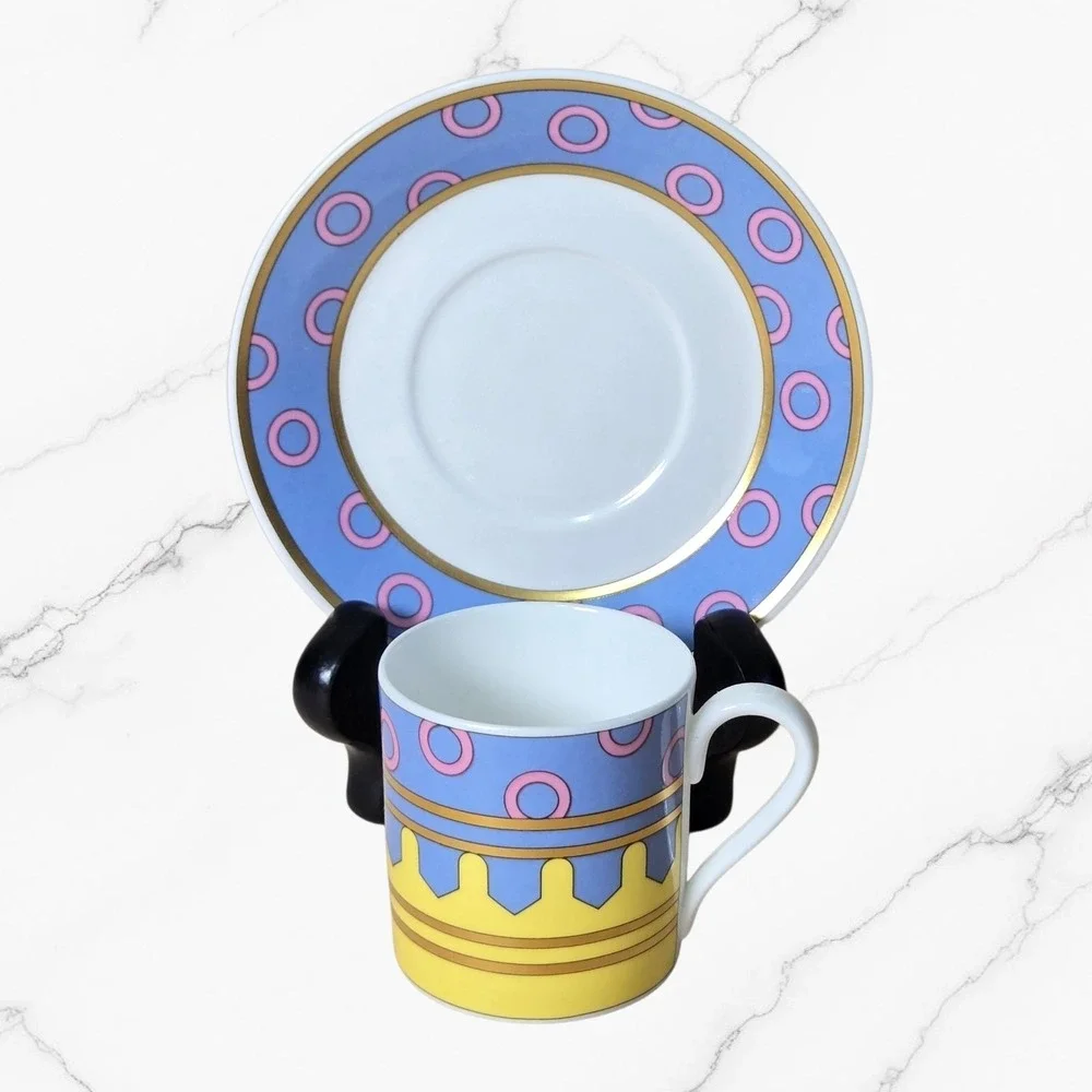 Vtg Villeroy & Boch Heinrich Cups Saucer Set Lot 5 Carrousel Brunetta Sun Moon